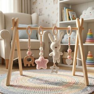 Bunny Bliss Rattle & Teether Dangle Set