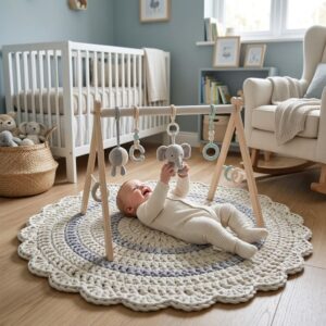 Dark Beige and Grey Play Rug